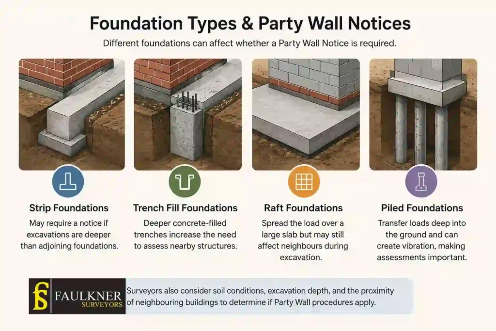 How Do Construction Methods Affect Party Wall Requirements? A Homeowner’s Guide 1 How Do Different Foundation Types Influence Party Wall Notices Kempston?