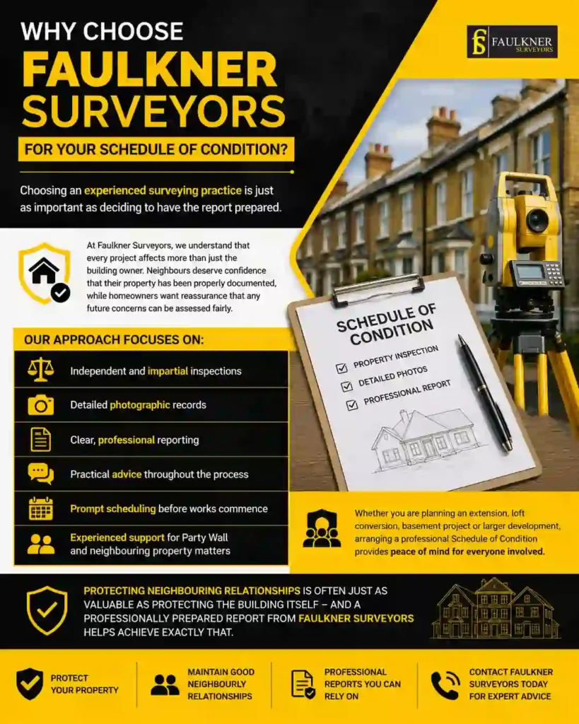 Schedule of Condition: What It Is and Why It Protects Both Neighbours 3 Why Choose Faulkner Surveyors for Your Schedule of Condition Kempston?